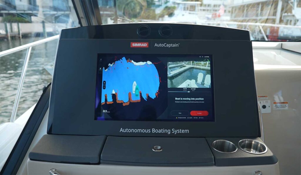 LCD display of Simrad AutoCaptain system